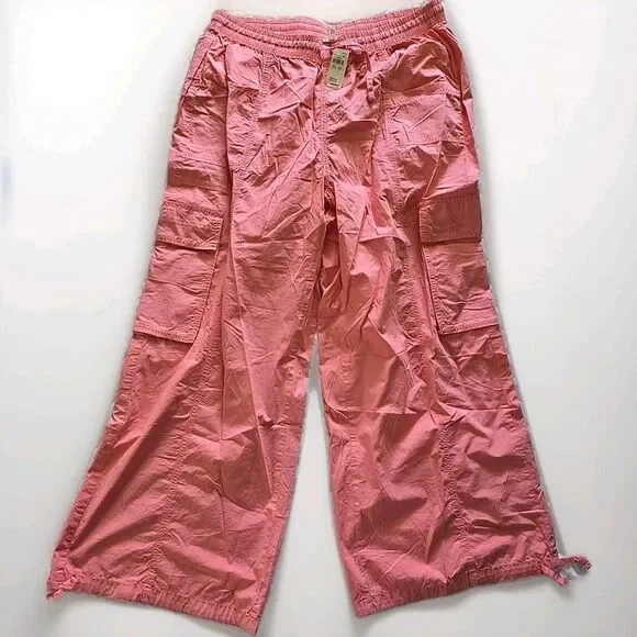 NWT Aerie Womens Wide Leg Cargo Pants Skater Peach , Size XL - Picture 1 of 9